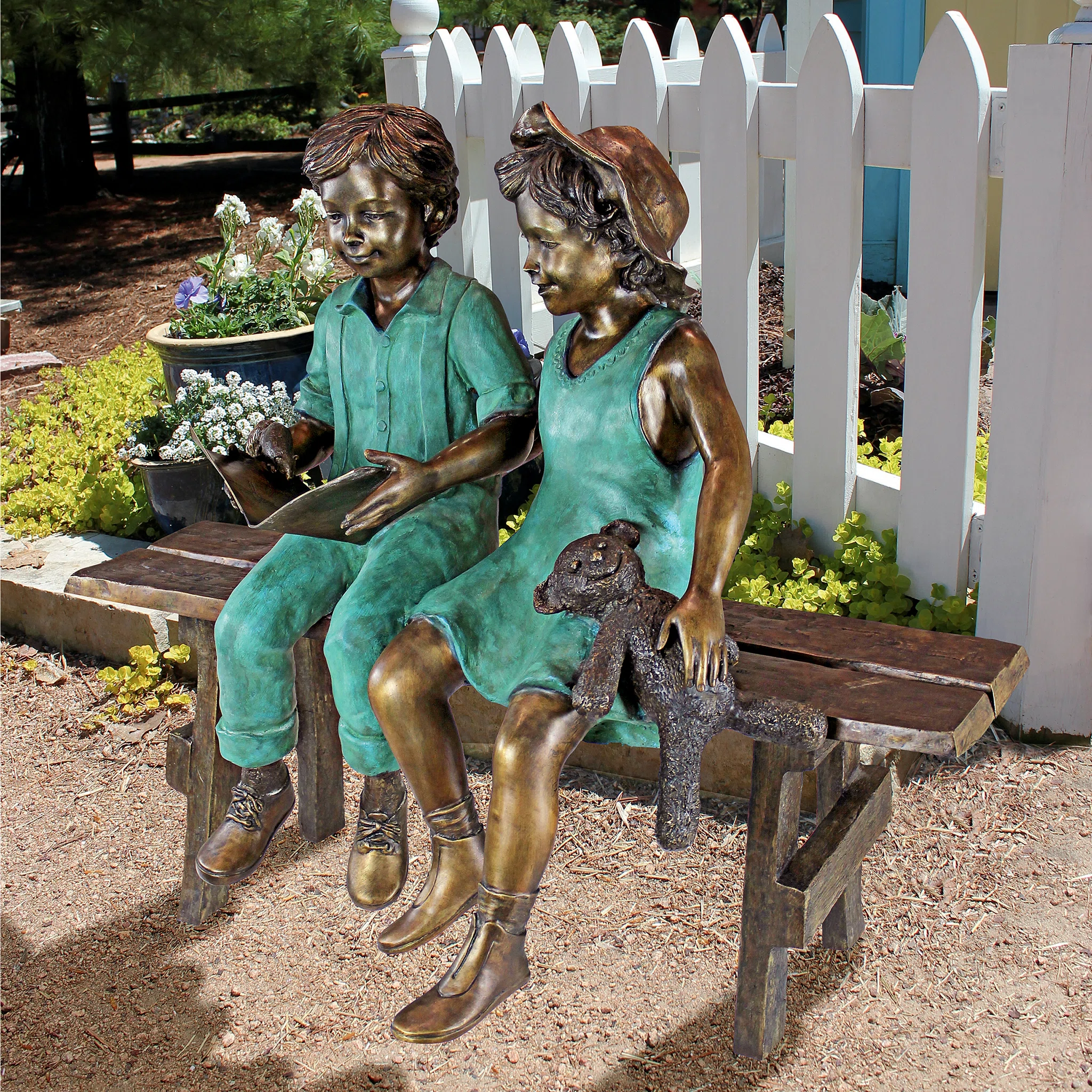 Bronze Children Statue