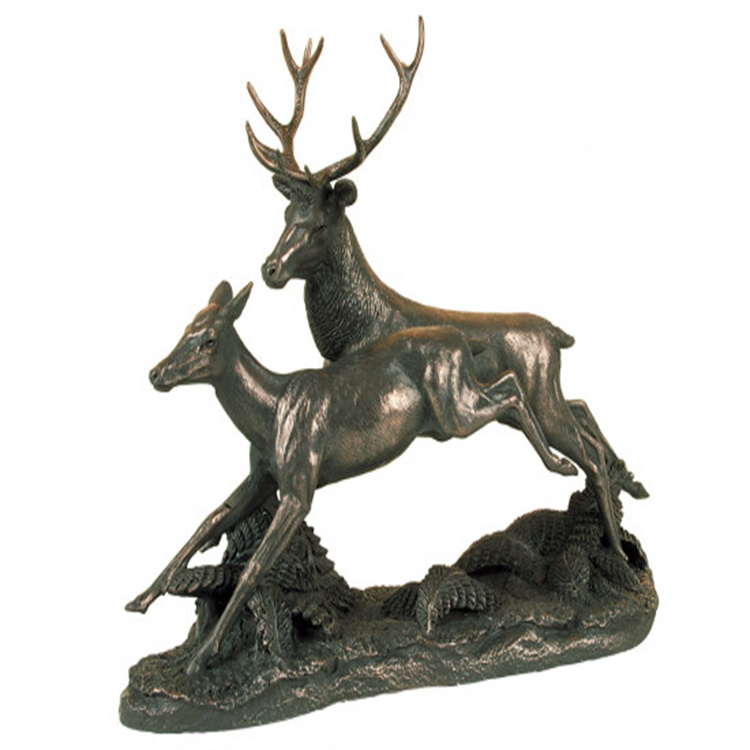 Deer & Stag Bronze Statue
