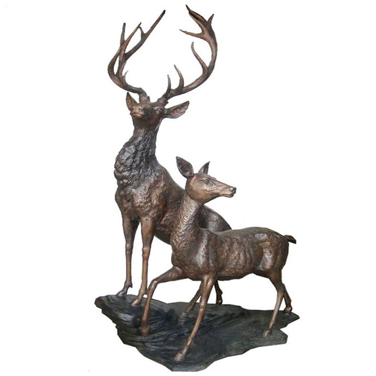 Deer & Stag Bronze Statue