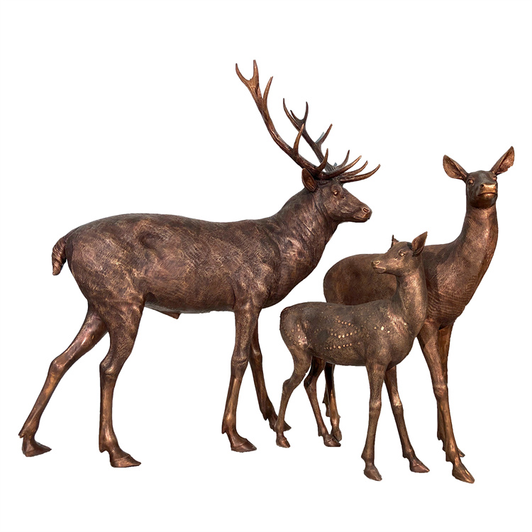 Deer & Stag Bronze Statue