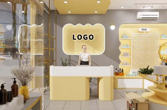 Popular modern cream yellow theme beauty shop