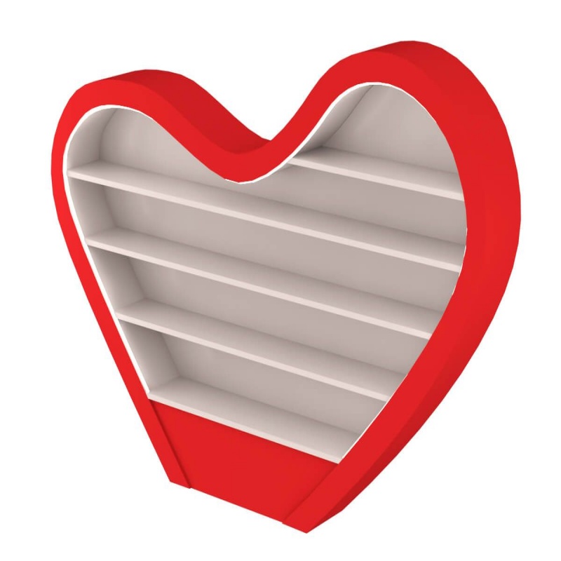 Heart shaped candy display rack