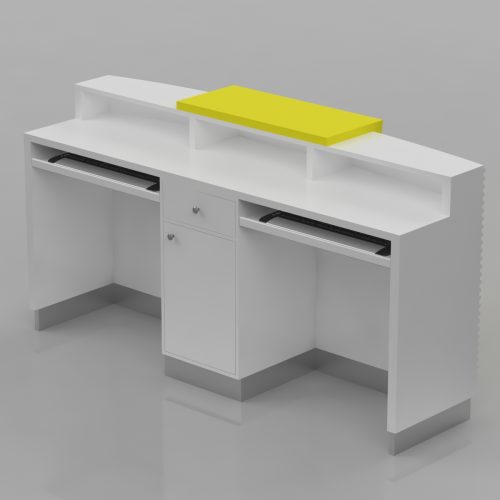 wooden front desk