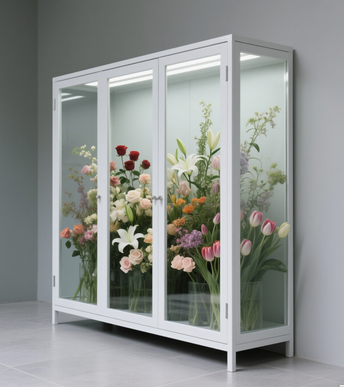 flower cabinet with LED
