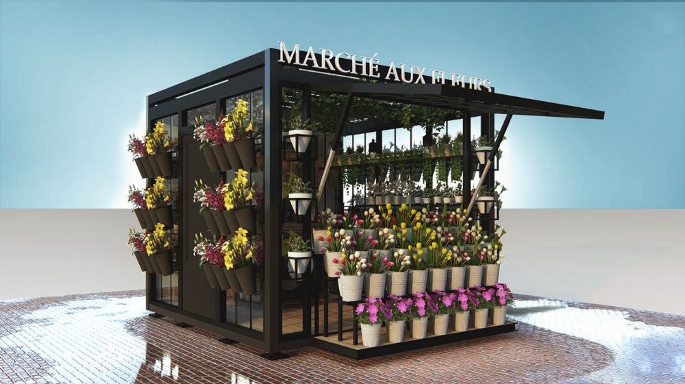 Glass Flower Kiosk Flower Booth