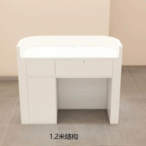 white reception desk