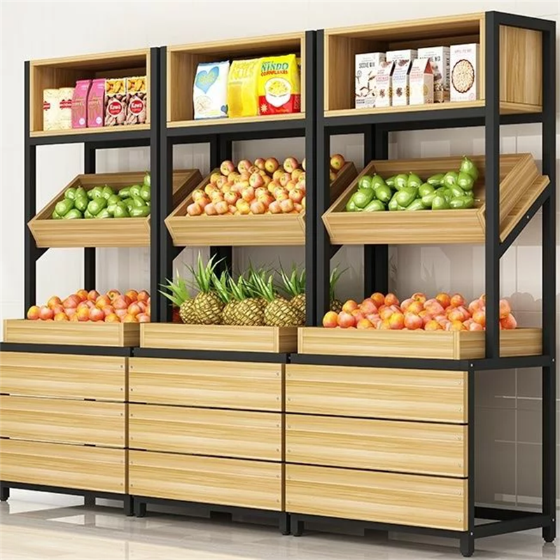 Supermarket wooden display cabinet