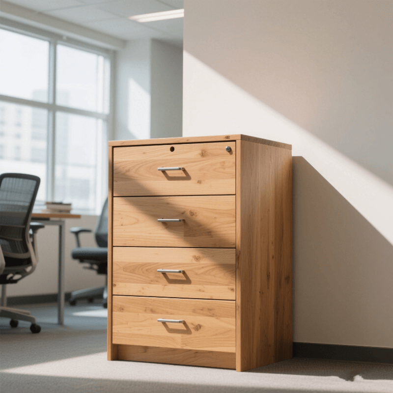 wooden filing cabinet