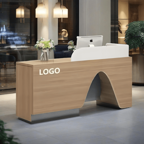 wooden front desk