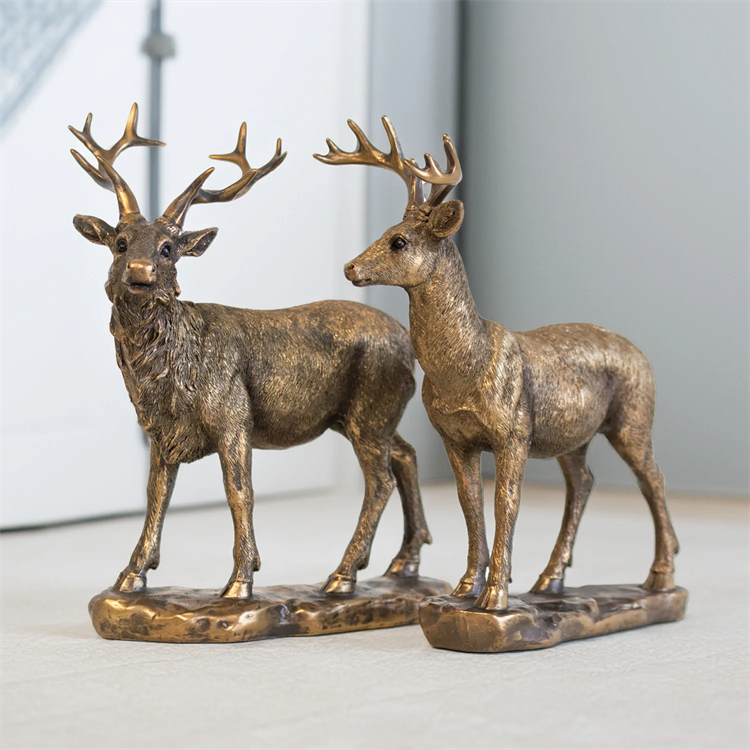 Deer & Stag Bronze Statue