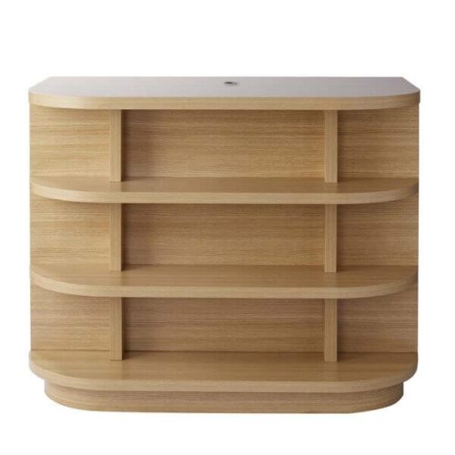 wooden reception desk