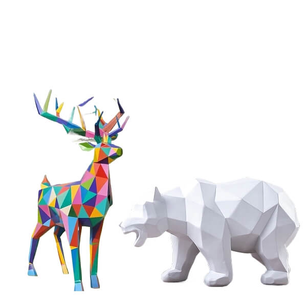 geometric animal statues