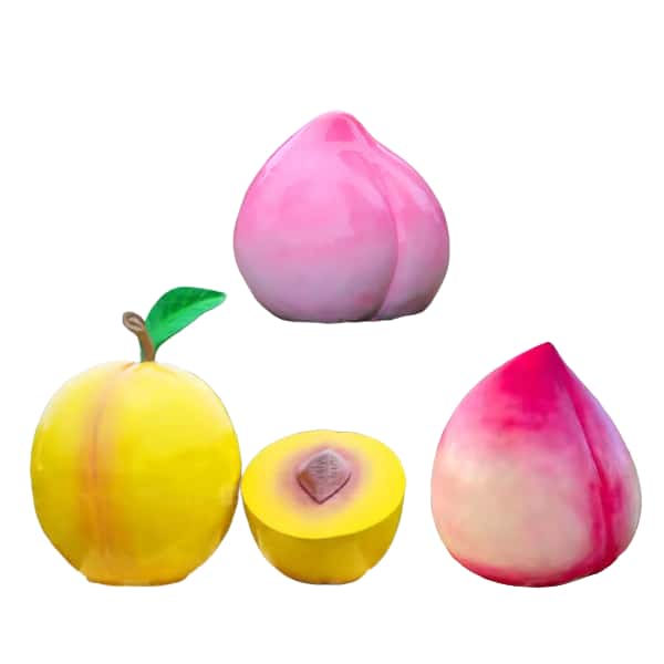 Peach sculptures