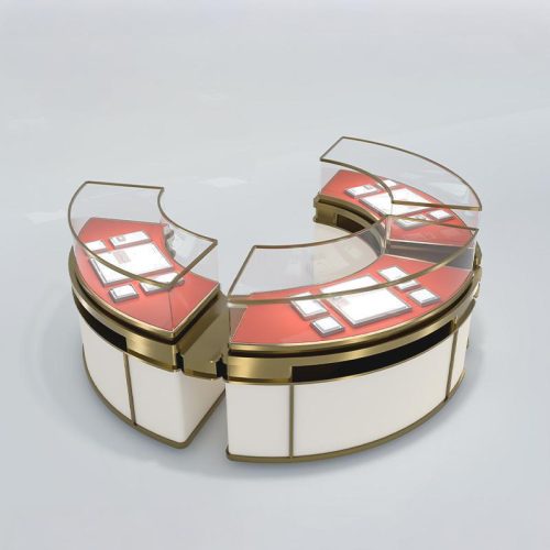 curved jewelry display counter showcase