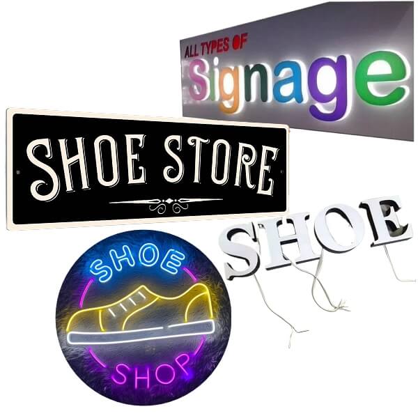 shoe store signages