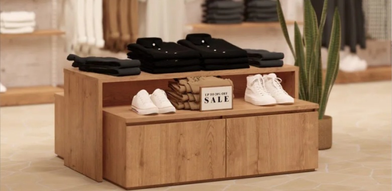 clothing store nesting tables