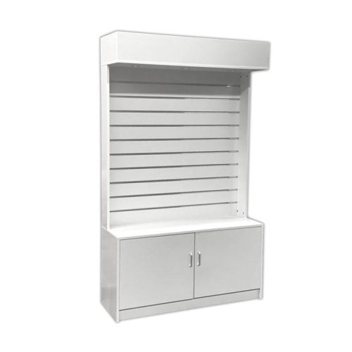 slatwall display cabinet white