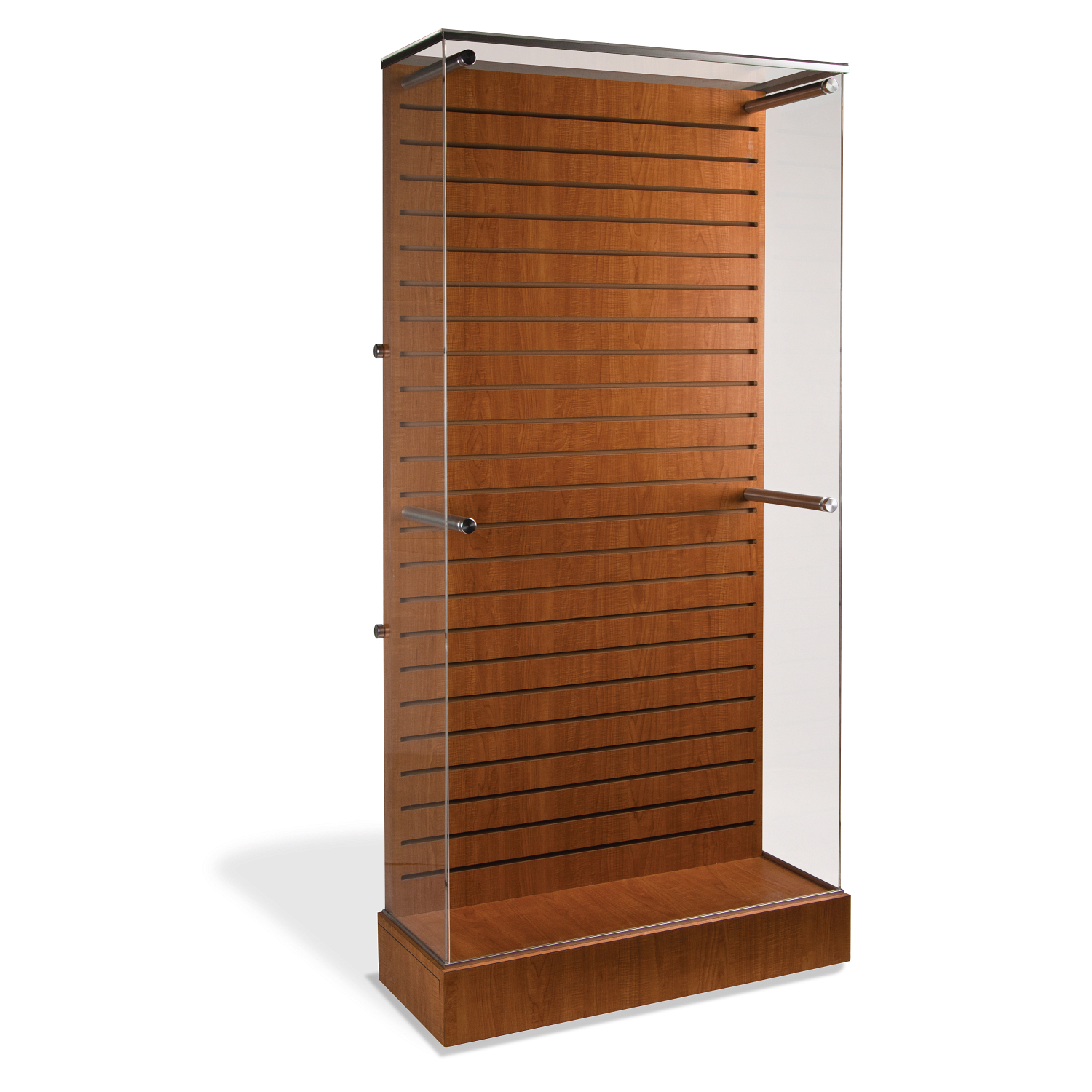 wooden slatwall display showcase