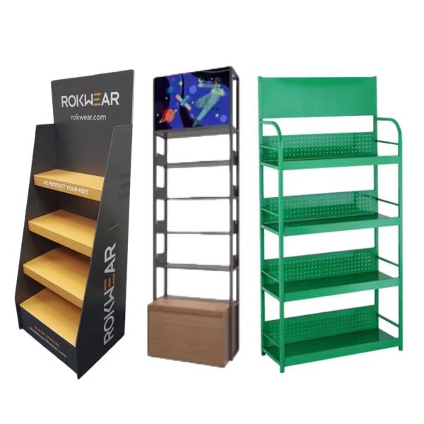 grocery store floor standing racks
