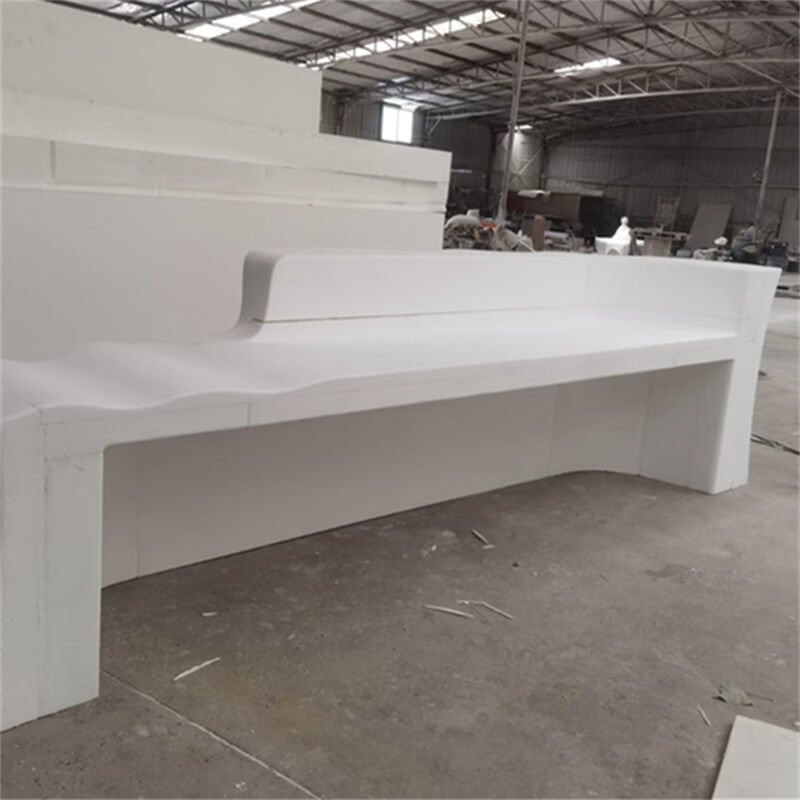 Smooth curved fiberglass reception desk with soft rounded corners, reception desk for exhibition hall and club front zones