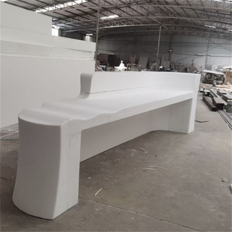 Thick stable fiberglass reception desk with a wavy tabletop, reception desk for viral shop checkout areas