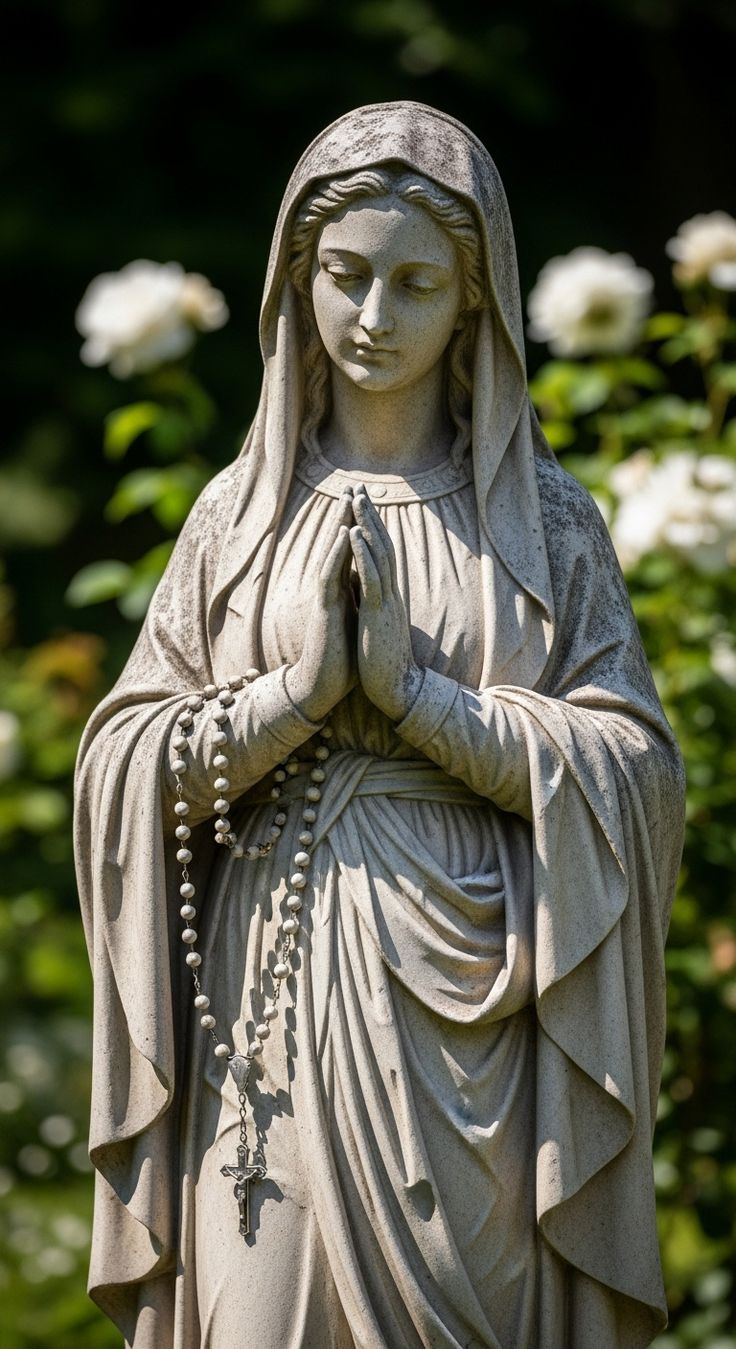 Fiberglass Virgin Mary Statue For Church, Garden & Religious Prayer Decor - Image 3