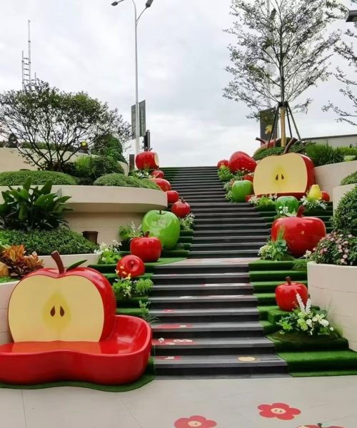 Apple-Themed Fiberglass Sculptures