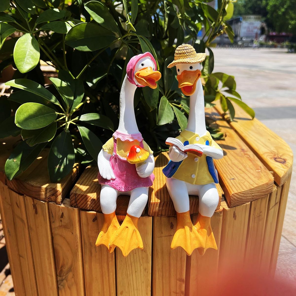 Cartoon Duck Fiberglass Figurine for Garden, Patio & Home Yard Decor - Image 2