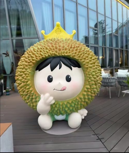 Cartoon Durian Mascot Fiberglass Sculpture