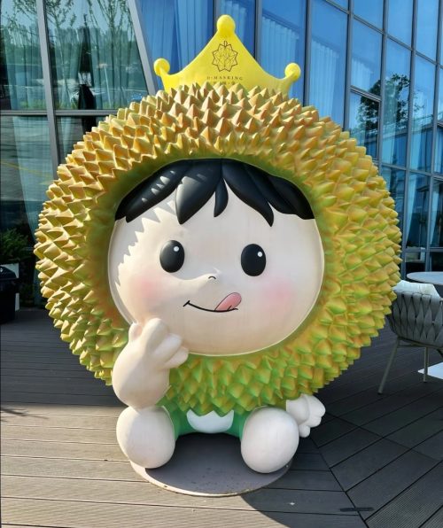 Cartoon Durian Mascot Fiberglass Sculpture