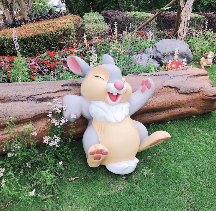 Cartoon Rabbit Fiberglass Statue for Disney & Garden Themed Decor - Image 2