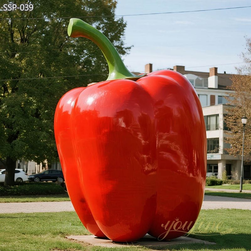 Giant Bell Pepper Fiberglass Statue for Farm & Park Landscape Decor - Image 2