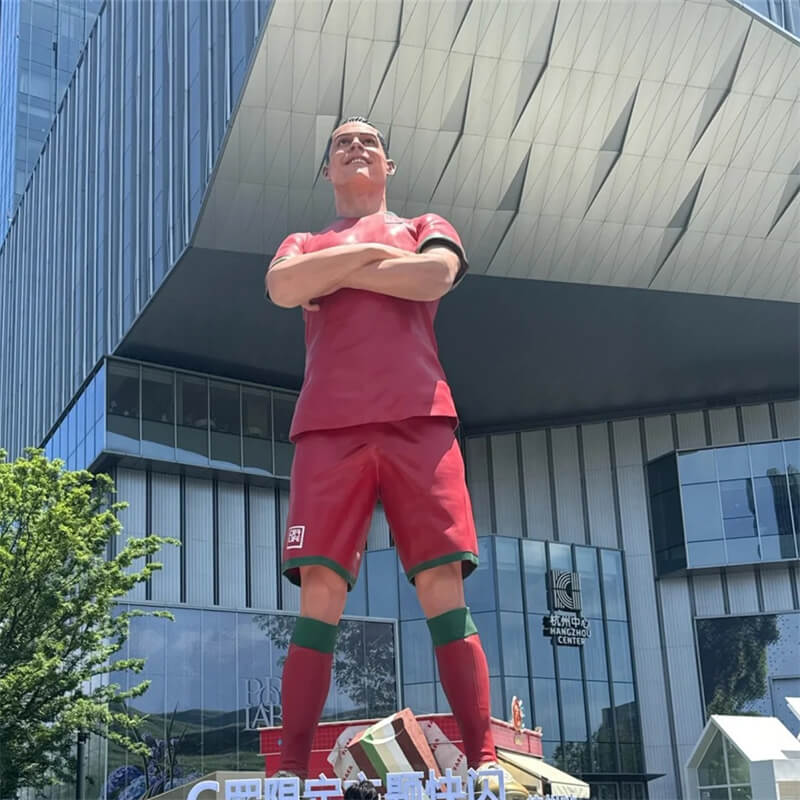 Pop-up event crossed arms pose FRP sculpture