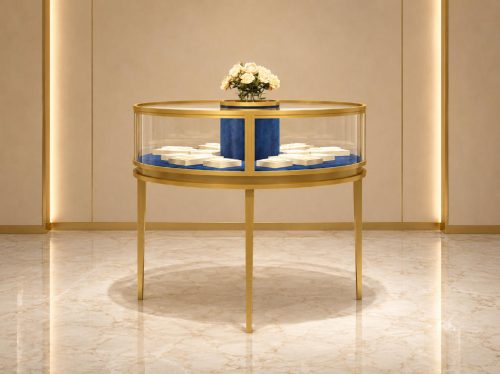 round jewelry showcase
