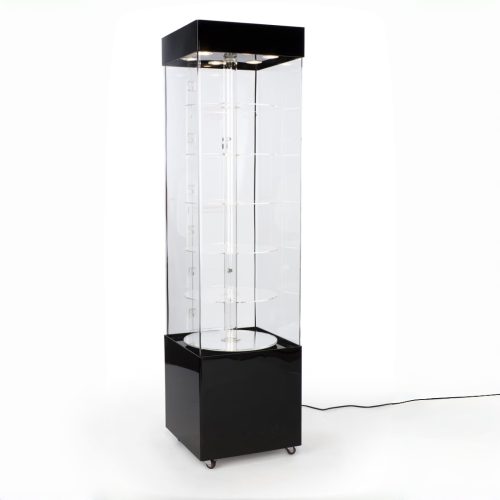 black rotating showcase