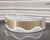 Curved reception desk