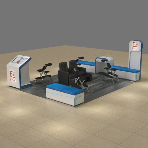 EZ Fit Straight Compact Massage Cabinet with Perforated Metal Back Panel and Wood Display Shelf