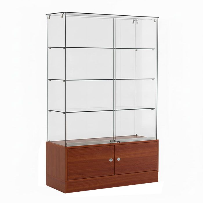 360° Glass Wall Showcase – Frameless Display Cabinet with LED Lighting & Storage - Image 3