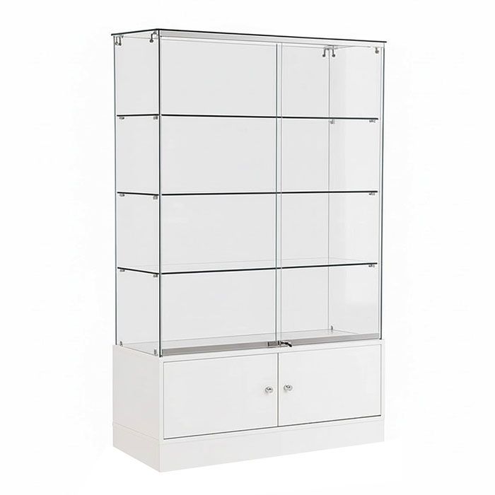 360° Glass Wall Showcase – Frameless Display Cabinet with LED Lighting & Storage - Image 5
