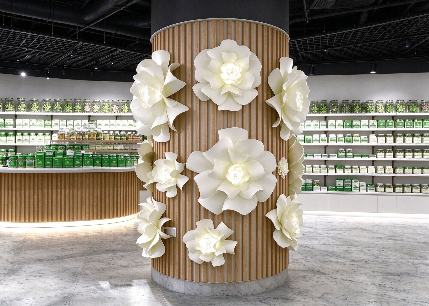 flower slatwall pillar