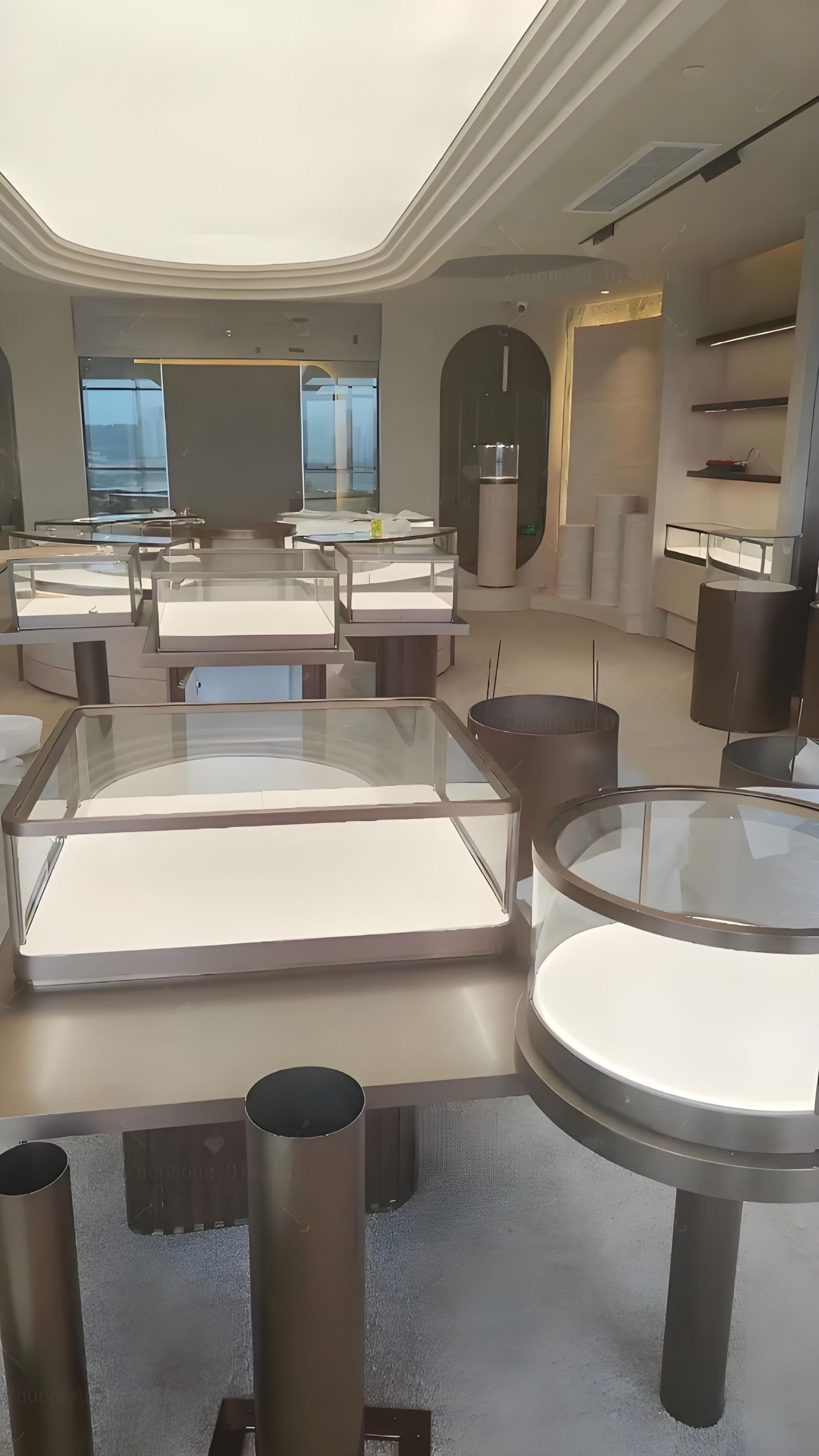 Custom Soft‑Luxury Jewelry Showroom Interior | Complete Store Display Cabinet Fit‑Out - Image 2