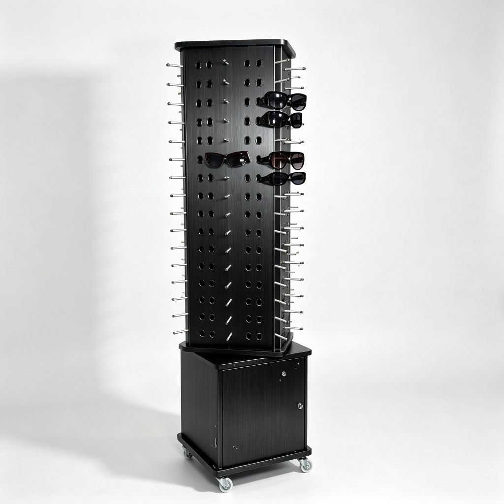 Black titanium rotating sunglasses display front