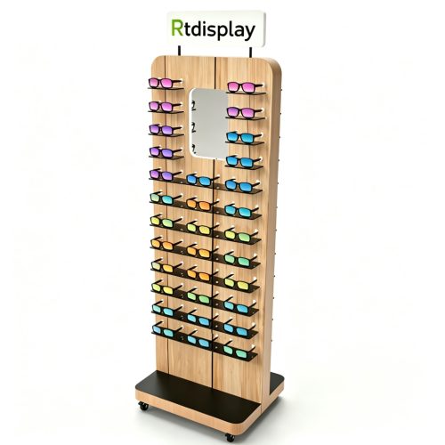 Gradient sunglasses display stand front view