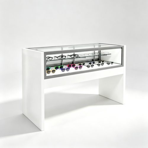 Framed glass eyewear console left