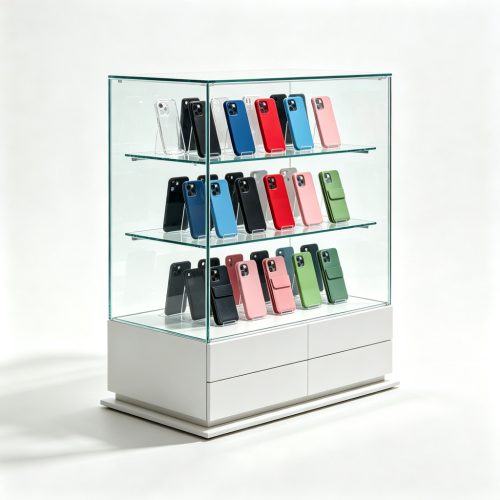 Frameless showcase left side