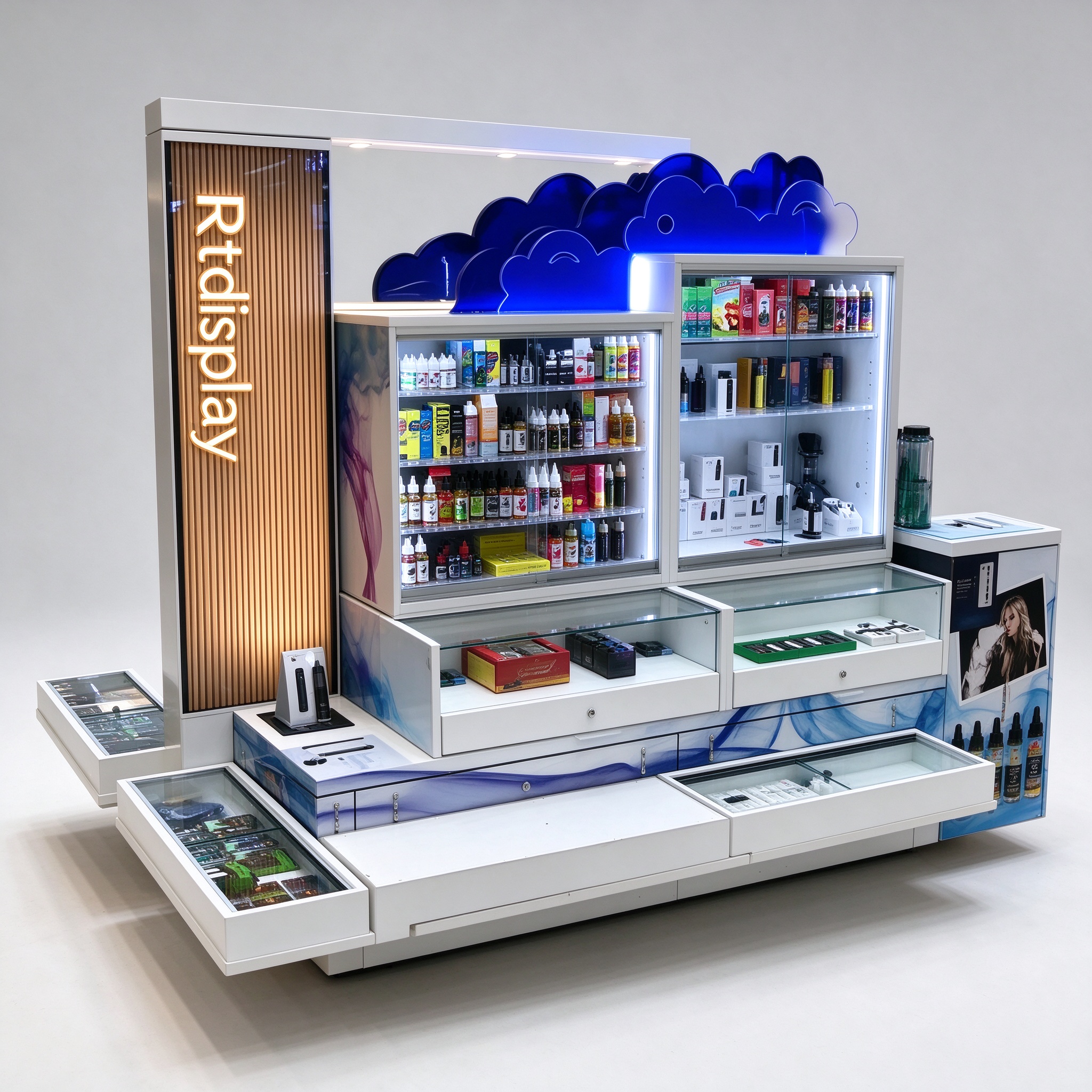 E-cigarette vape RMU kiosk main front view