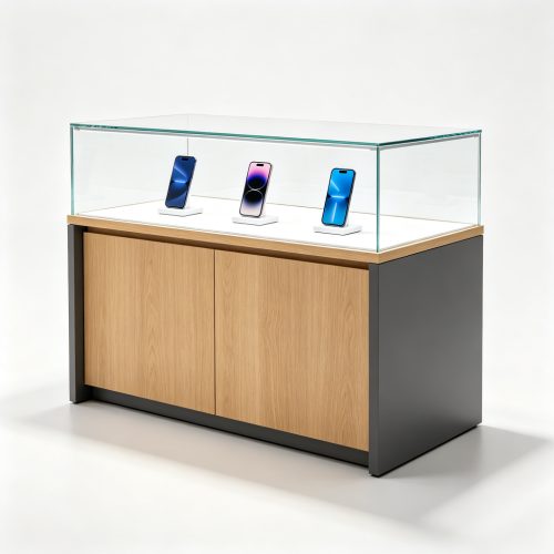 Oak phone display counter front