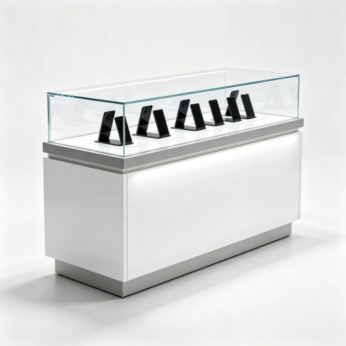 White phone counter left side