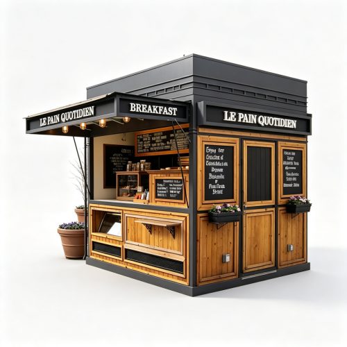 Rustic kiosk left side view