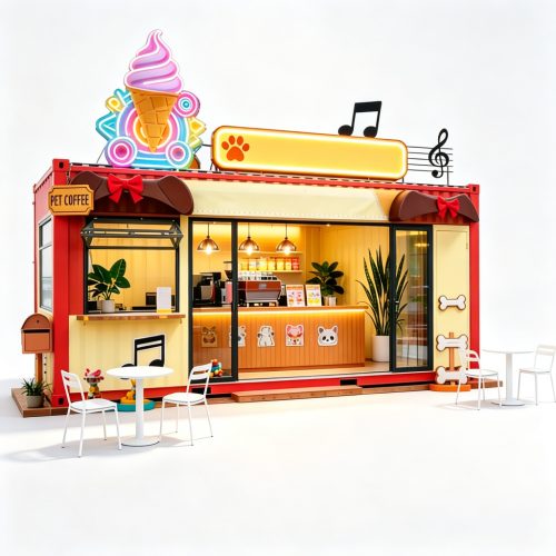 Pet coffee kiosk front view